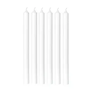 Nến Búp Măng Trắng Không Mùi, Dinner Candles, Unscented, 6 Cái (25cm) - UNCLE BILLS